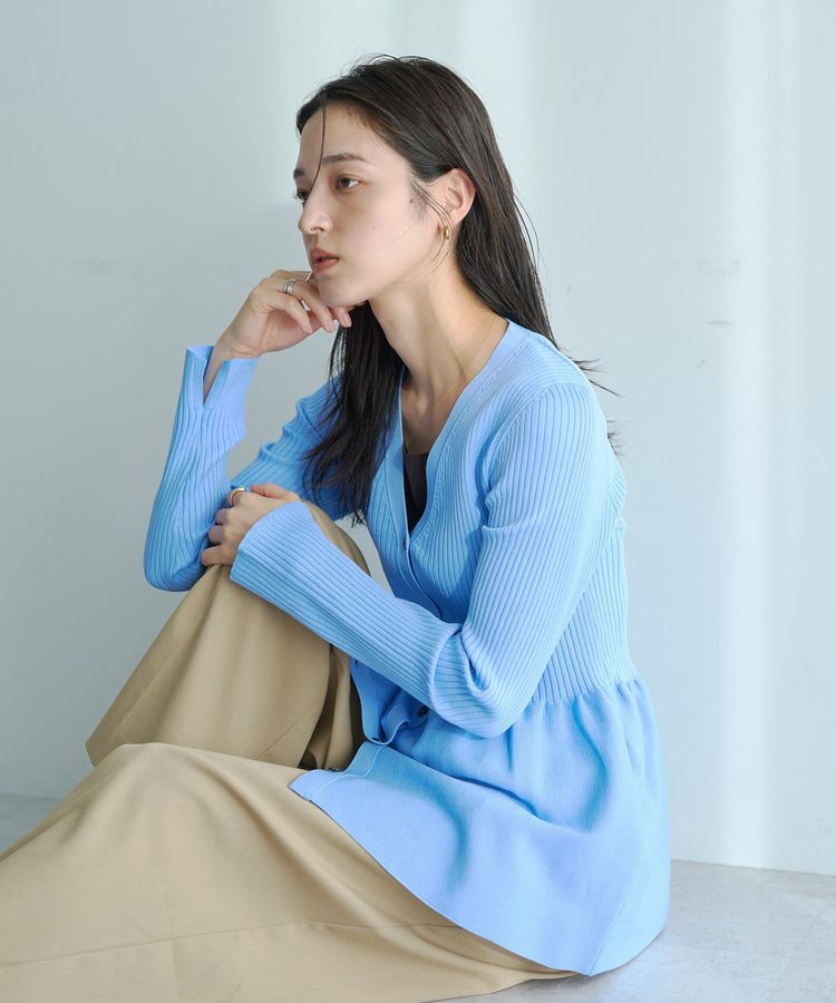 YECCA VECCA「ペプラムカーディガン」|カーディガン|