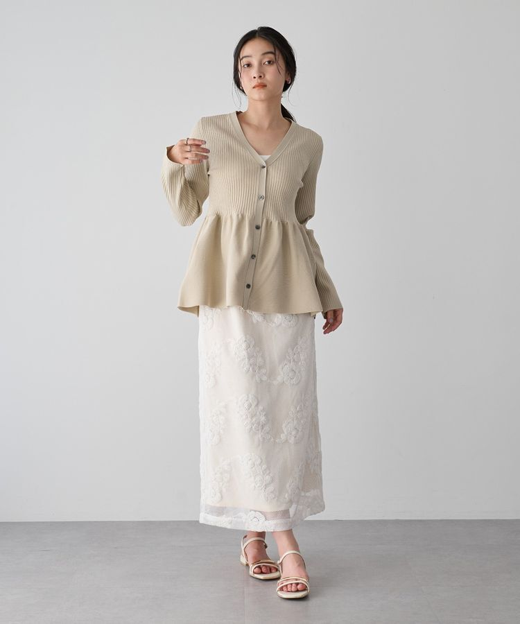 YECCA VECCA「ペプラムカーディガン」|カーディガン|