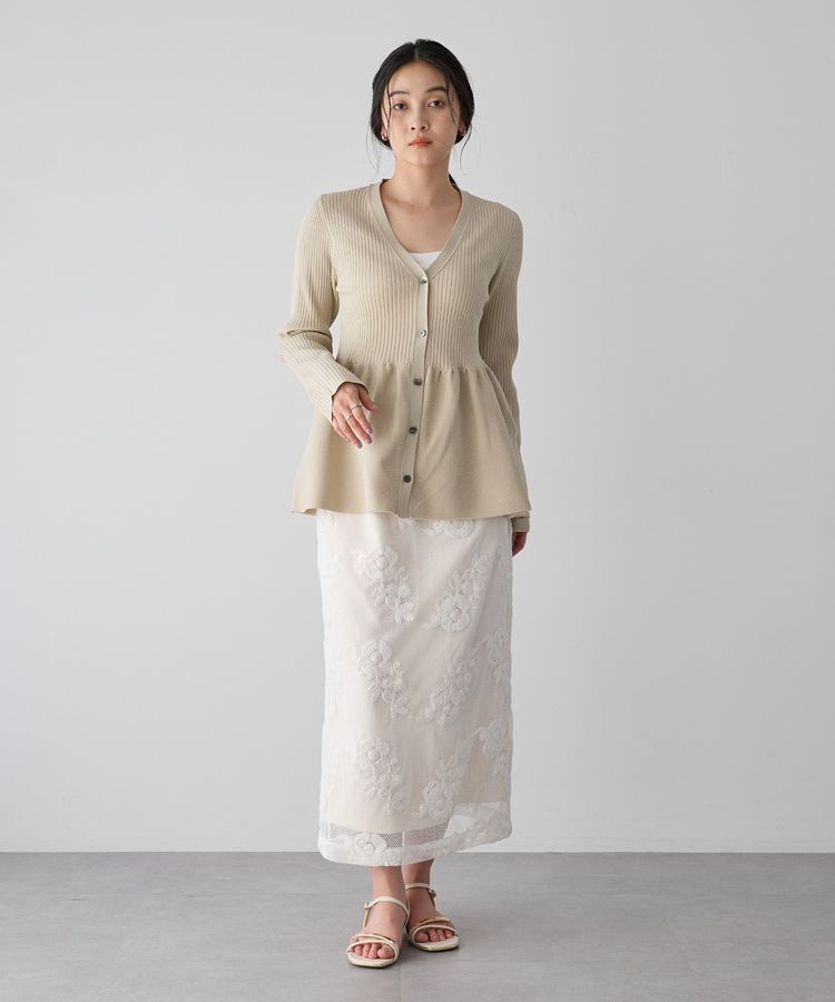 YECCA VECCA「ペプラムカーディガン」|カーディガン|