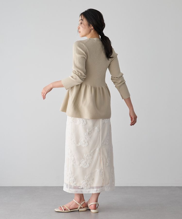 YECCA VECCA「ペプラムカーディガン」|カーディガン|