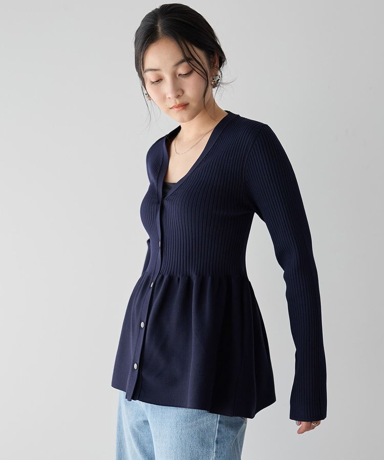 YECCA VECCA「ペプラムカーディガン」|カーディガン|