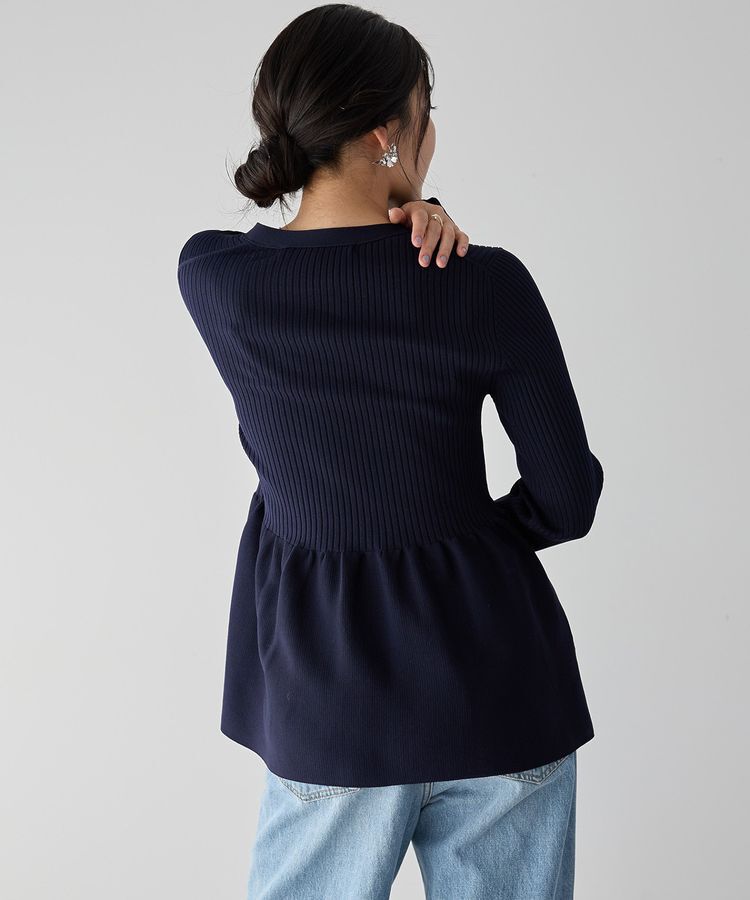 YECCA VECCA「ペプラムカーディガン」|カーディガン|