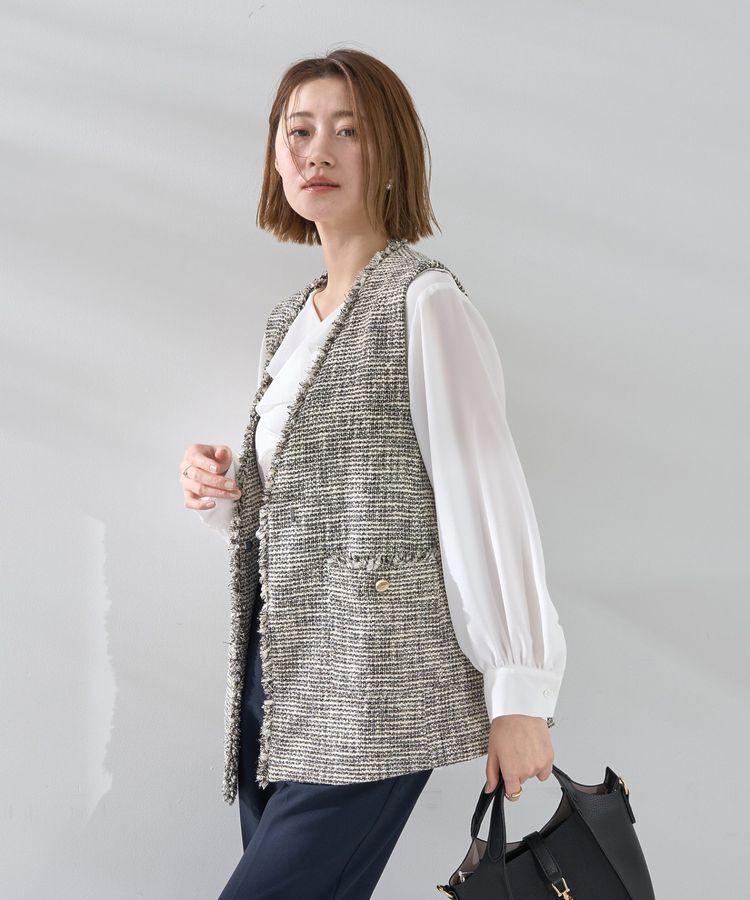 YECCA VECCA「ツイードジレ」|ベスト・ジレ|