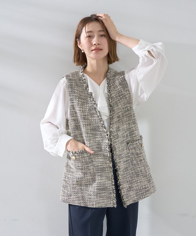 YECCA VECCA「ツイードジレ」|ベスト・ジレ|