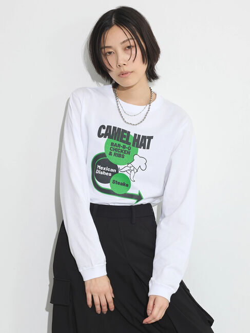 GARAGE OF GOOD CLOTHING「American　Classic　SignロンT　HAT」|Tシャツ・カットソー|White