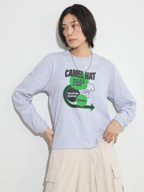 GARAGE OF GOOD CLOTHING「American　Classic　SignロンT　HAT」|Tシャツ・カットソー|Light Gray