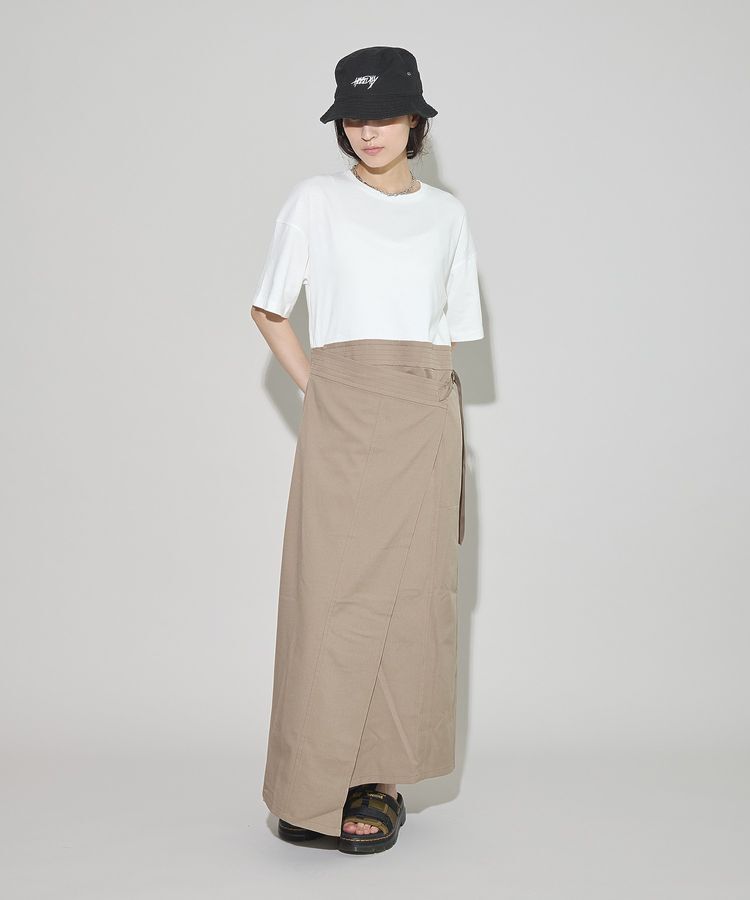 GARAGE OF GOOD CLOTHING「異素材MIX Iラインワンピース」|ワンピース|