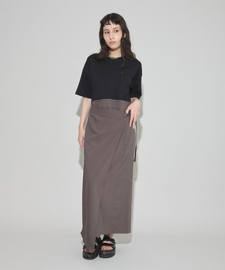 GARAGE OF GOOD CLOTHING「異素材MIX Iラインワンピース」|ワンピース|