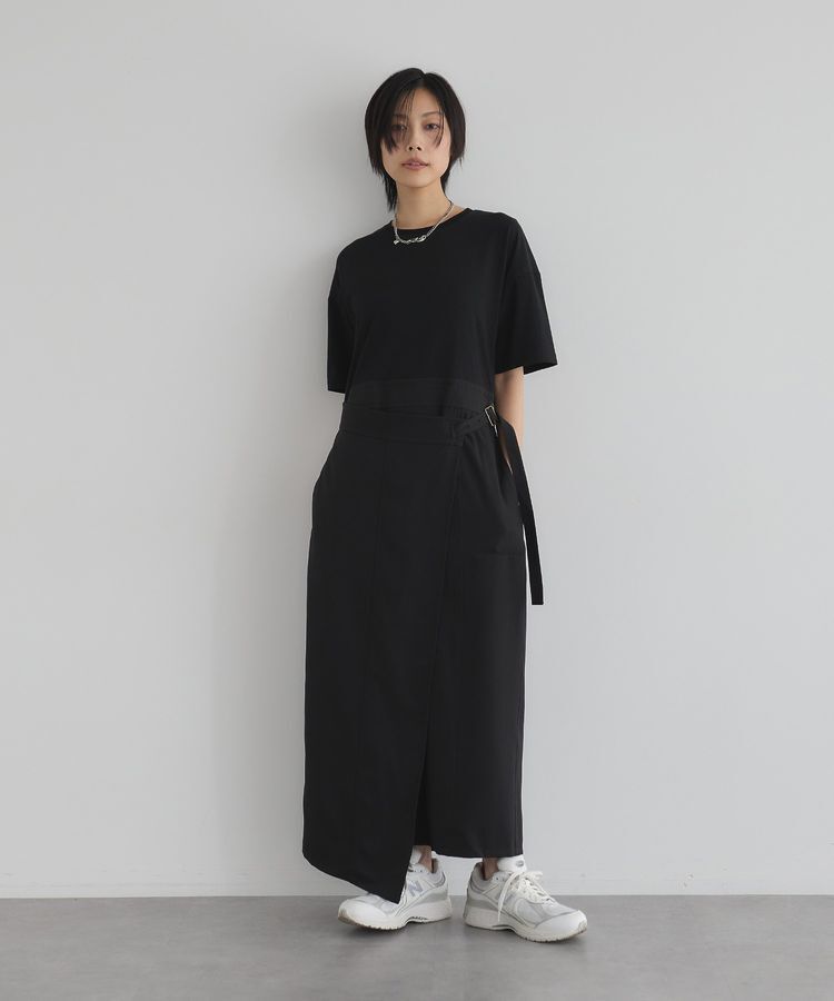 GARAGE OF GOOD CLOTHING「異素材MIX Iラインワンピース」|ワンピース|