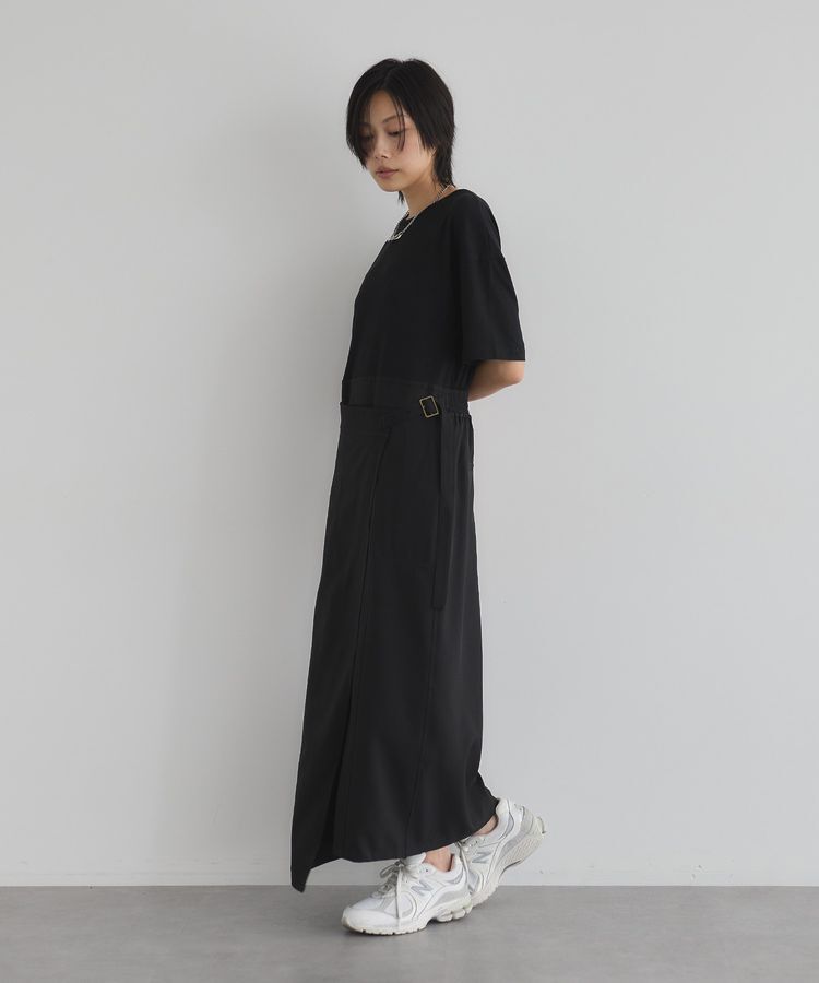 GARAGE OF GOOD CLOTHING「異素材MIX Iラインワンピース」|ワンピース|