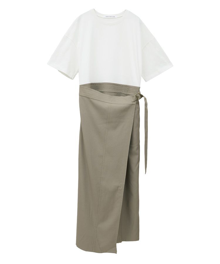 GARAGE OF GOOD CLOTHING「異素材MIX Iラインワンピース」|ワンピース|