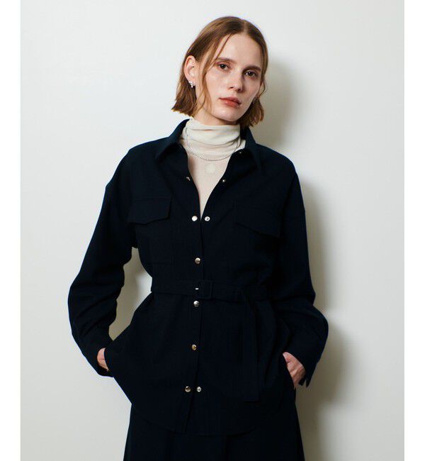 allureville「サキソニーＣＰＯシャツ」|シャツ・ブラウス|ネイビー