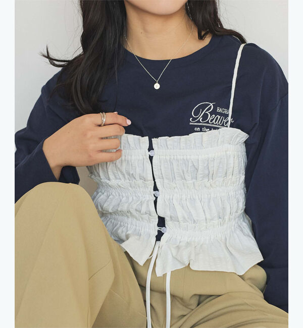 titivate「ロングスリーブ刺繍ロゴTシャツ」|Tシャツ・カットソー|