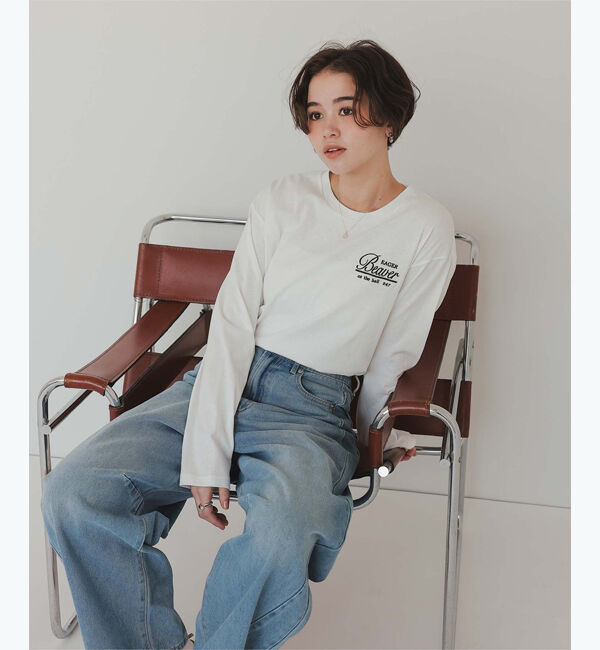 titivate「ロングスリーブ刺繍ロゴTシャツ」|Tシャツ・カットソー|