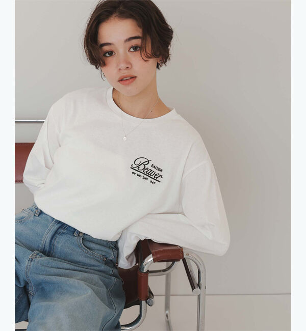 titivate「ロングスリーブ刺繍ロゴTシャツ」|Tシャツ・カットソー|