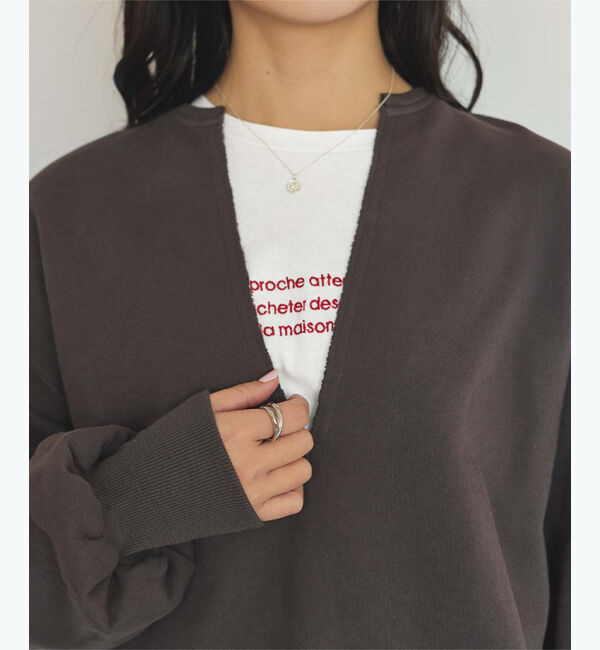 titivate「ロングスリーブ刺繍ロゴTシャツ」|Tシャツ・カットソー|ｵﾌﾎﾜｲﾄ/ﾚｯﾄﾞ2