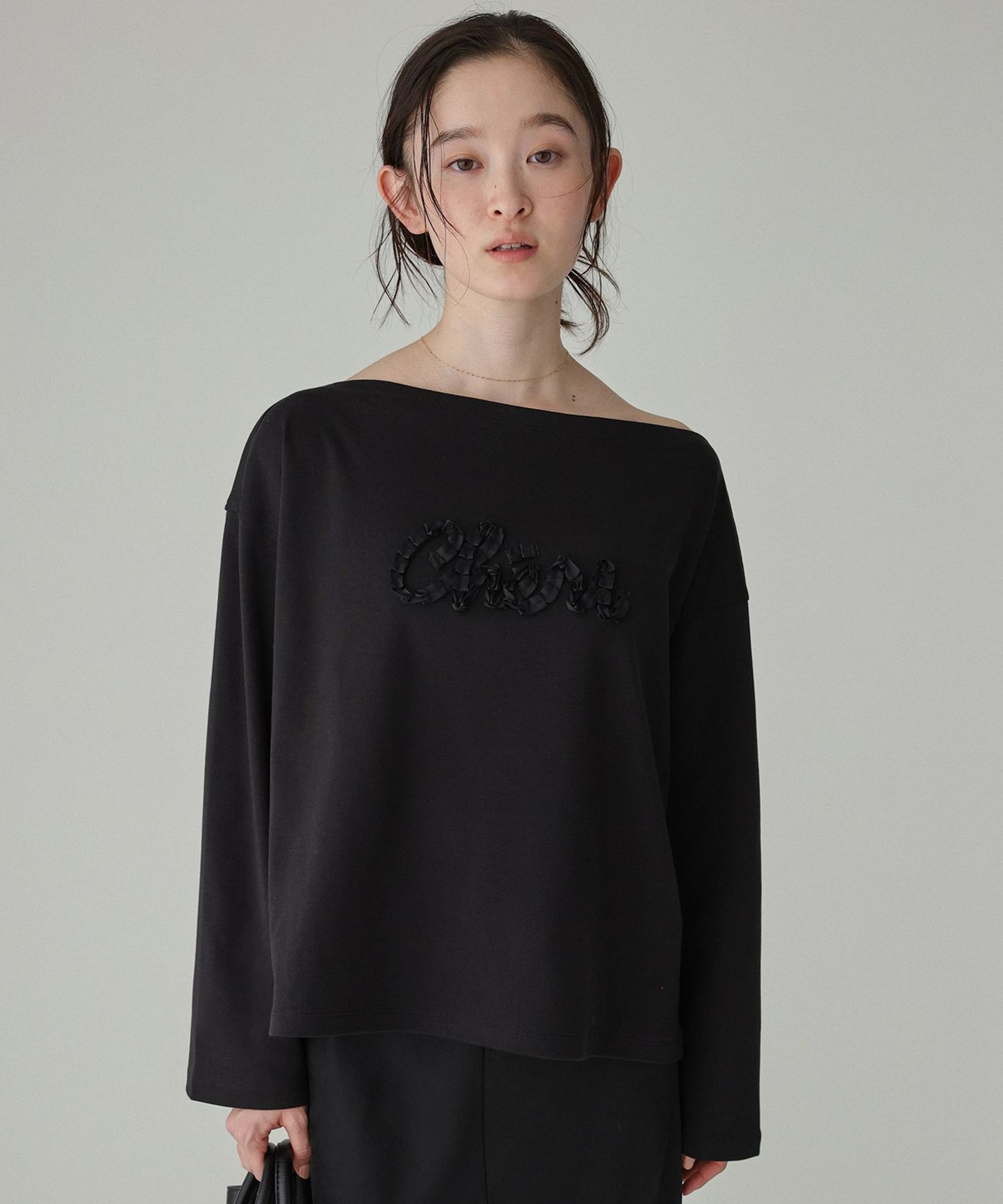 BABYLONE「cheriロンT」|Tシャツ・カットソー|ﾌﾞﾗｯｸ