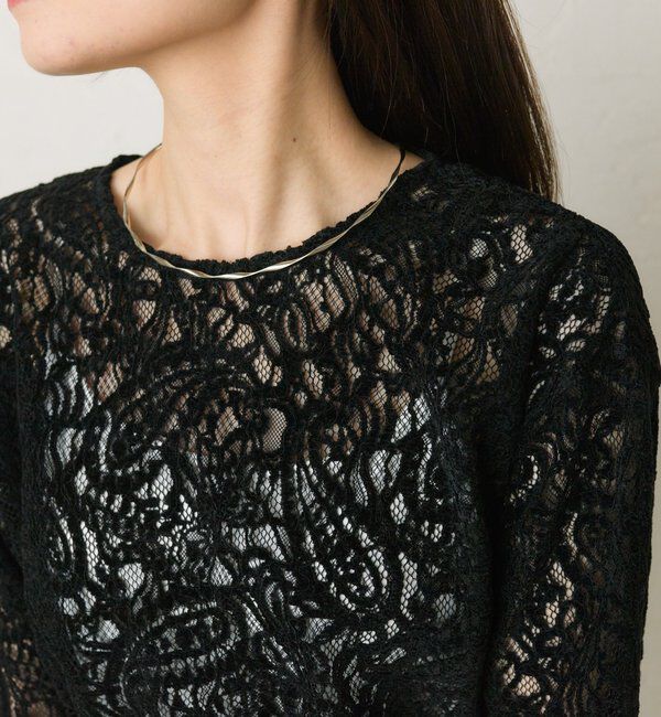  「モールペイズリーストレッチレースプルオーバー」|プルオーバー|ブラック
