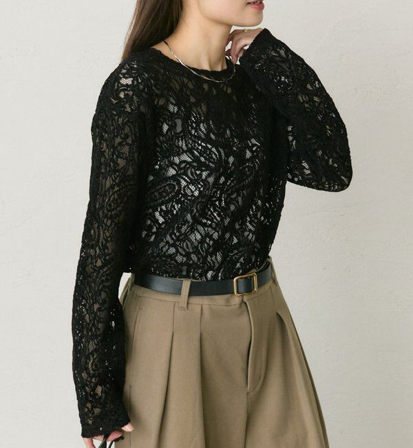  「モールペイズリーストレッチレースプルオーバー」|プルオーバー|