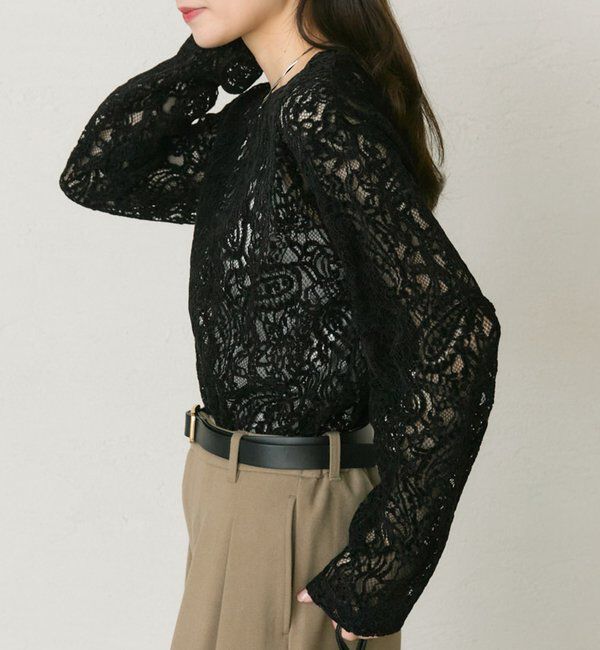  「モールペイズリーストレッチレースプルオーバー」|プルオーバー|