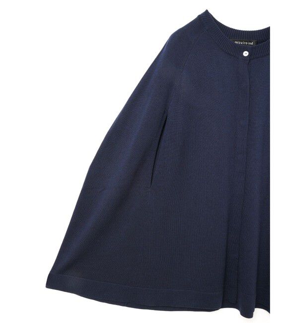 mizuiro ind「mizuiro ind ハイゲージケープチュニックカーディガン」|カーディガン|