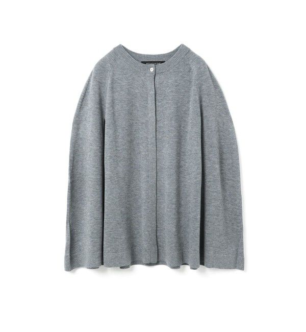 mizuiro ind「mizuiro ind ハイゲージケープチュニックカーディガン」|カーディガン|グレー