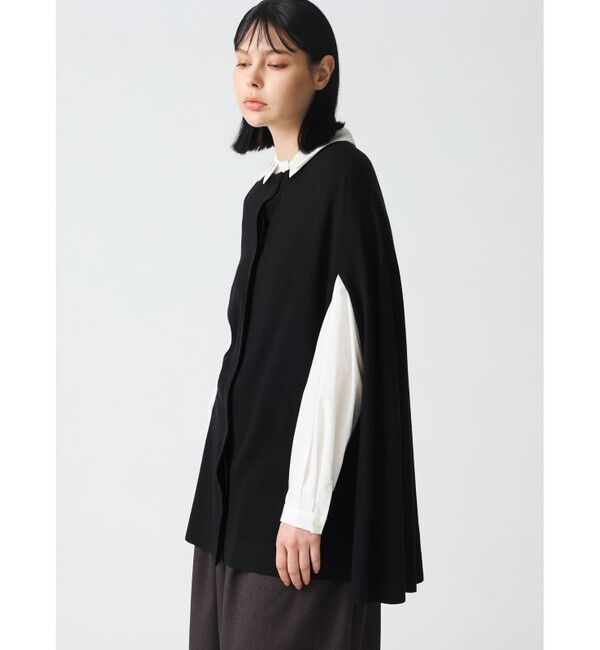 mizuiro ind「mizuiro ind ハイゲージケープチュニックカーディガン」|カーディガン|