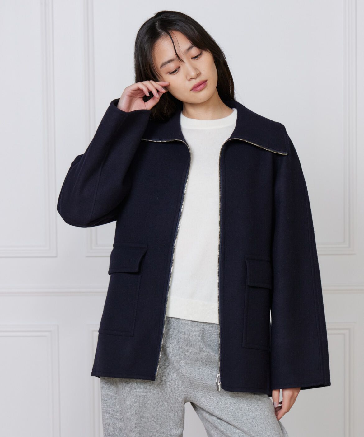 DAY by DAY it&rsquo;s international「タスマニアダブルメルトンリバーコート」|ピーコート|ネイビー