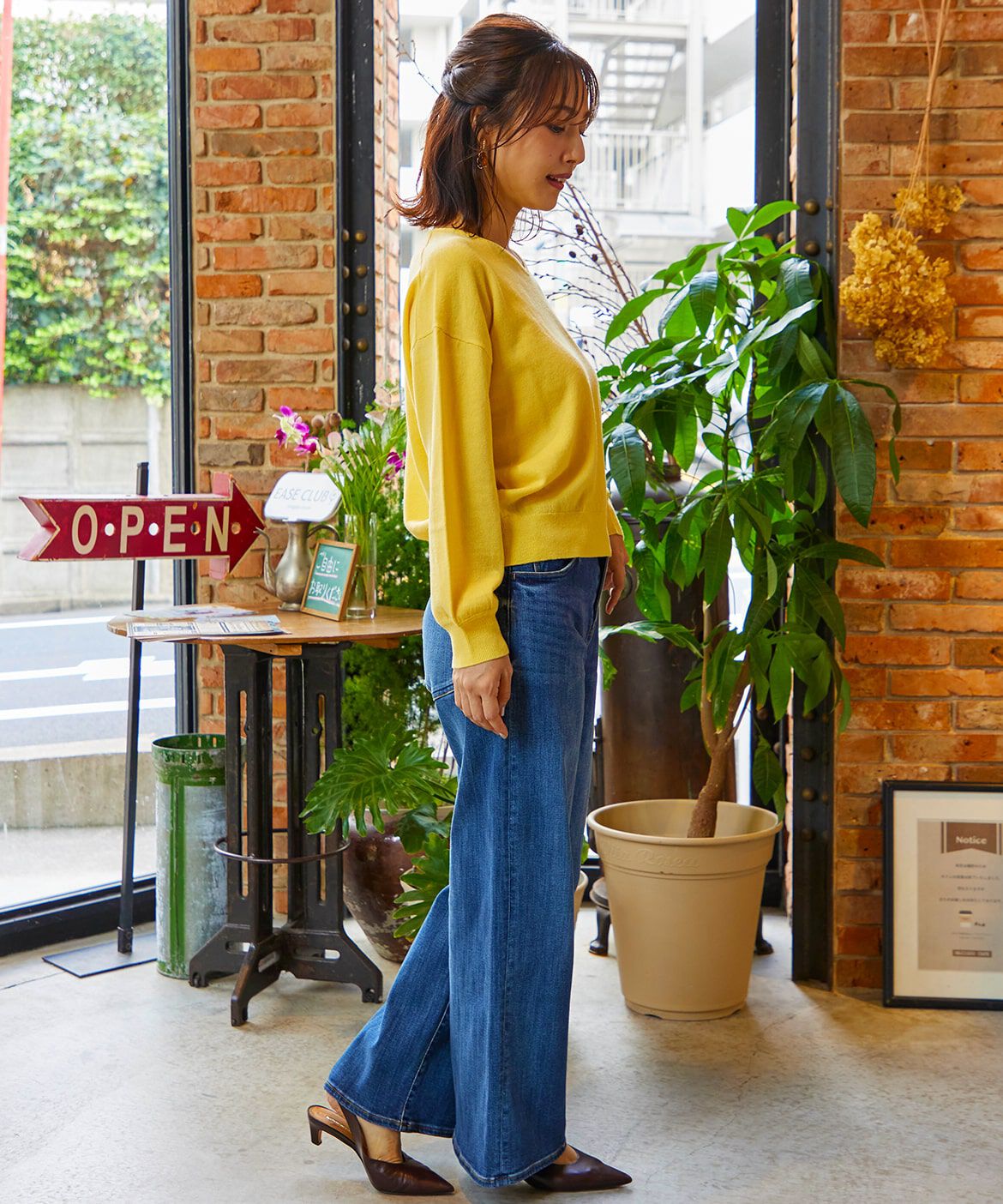 INED「ウール100%Vネックニット」|ニット・セーター|