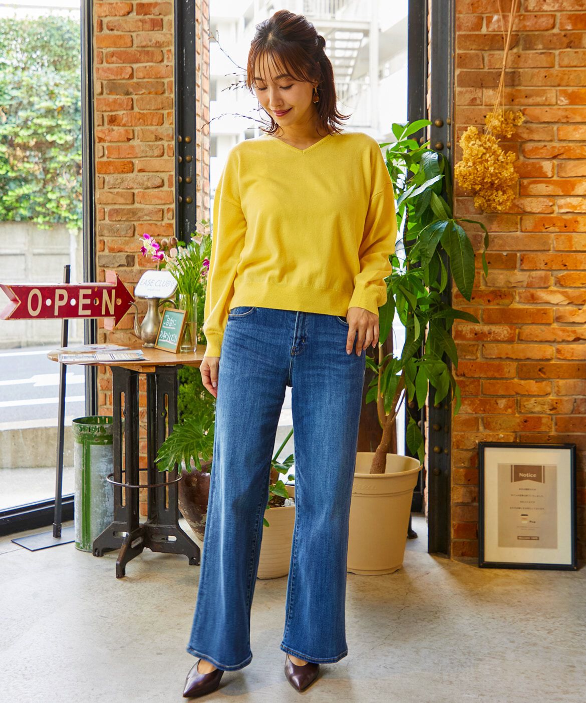 INED「ウール100%Vネックニット」|ニット・セーター|