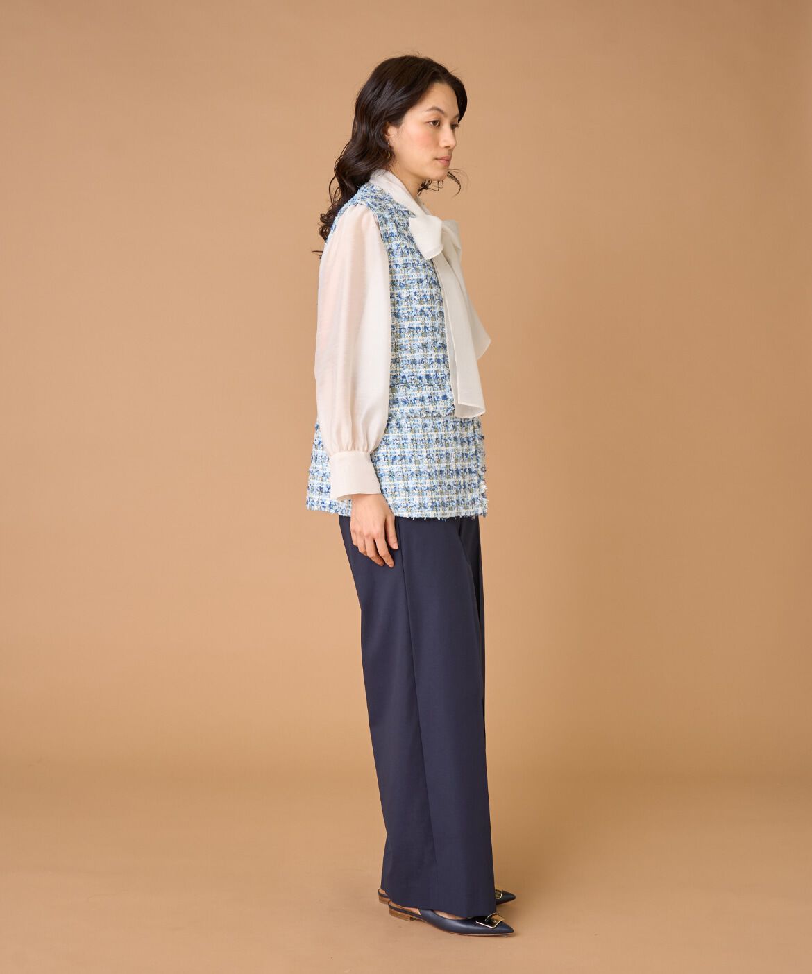 INED「ツイードジレ」|ダウンベスト・ベスト|