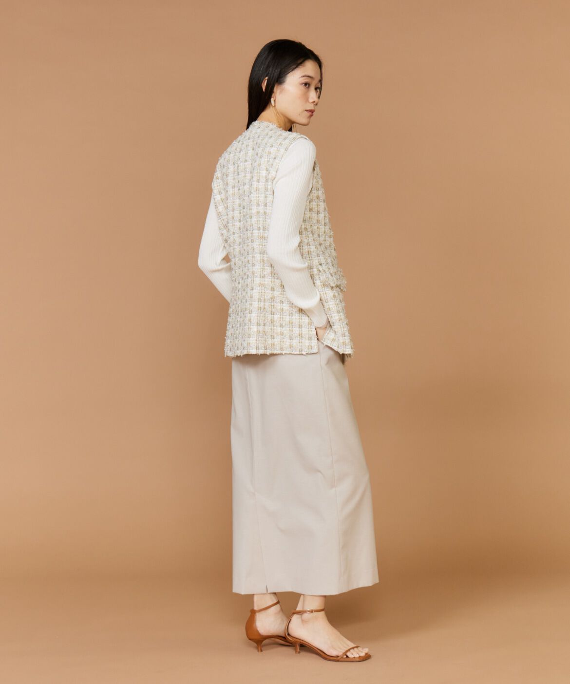 INED「ツイードジレ」|ダウンベスト・ベスト|