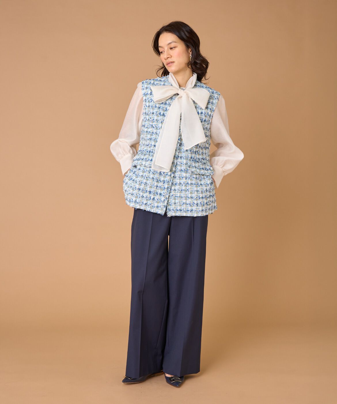 INED「ツイードジレ」|ダウンベスト・ベスト|