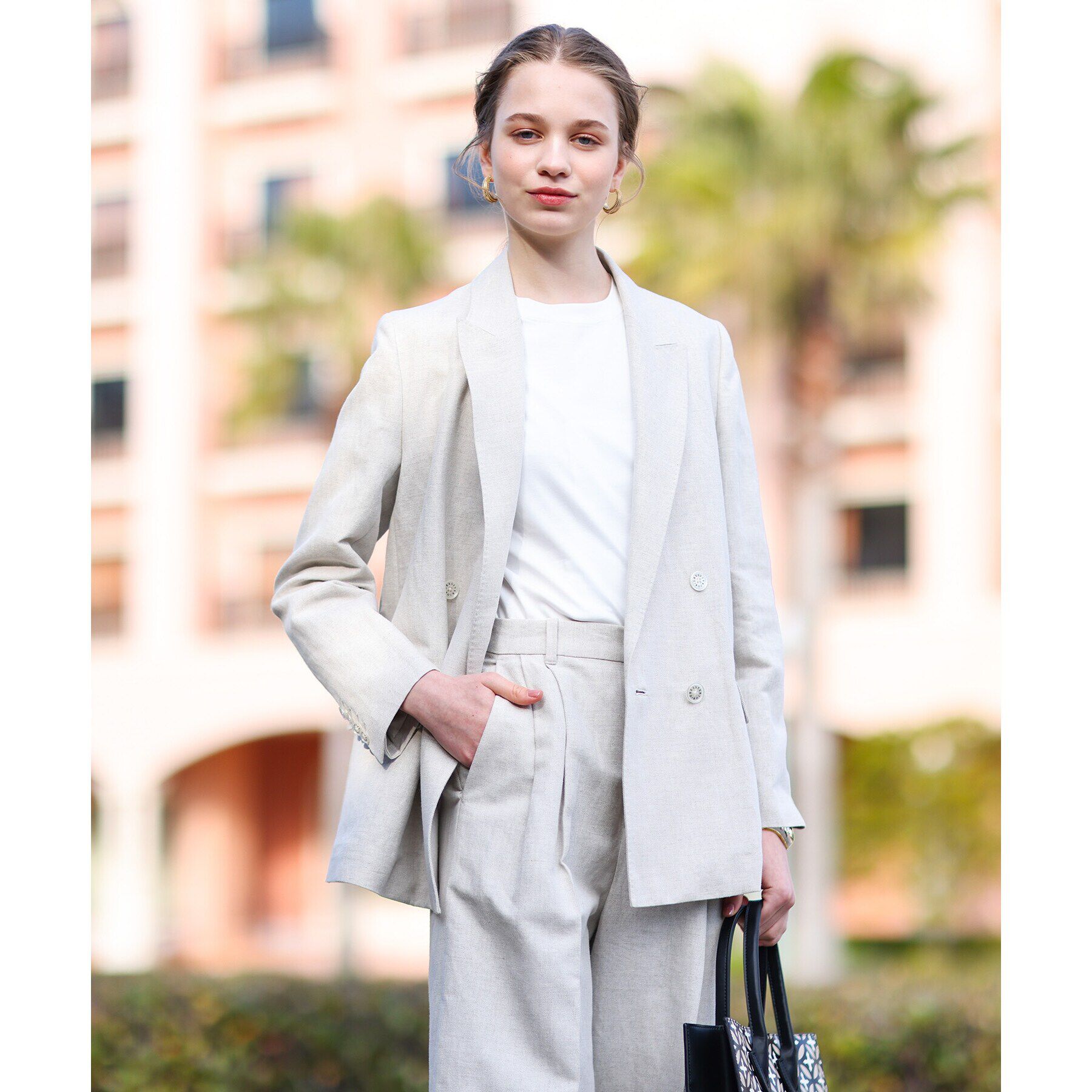 DRESSTERIOR「【CLASSY.5月号掲載】【セットアップ可】コットンリネンダブルジャケット」|テーラードジャケット|