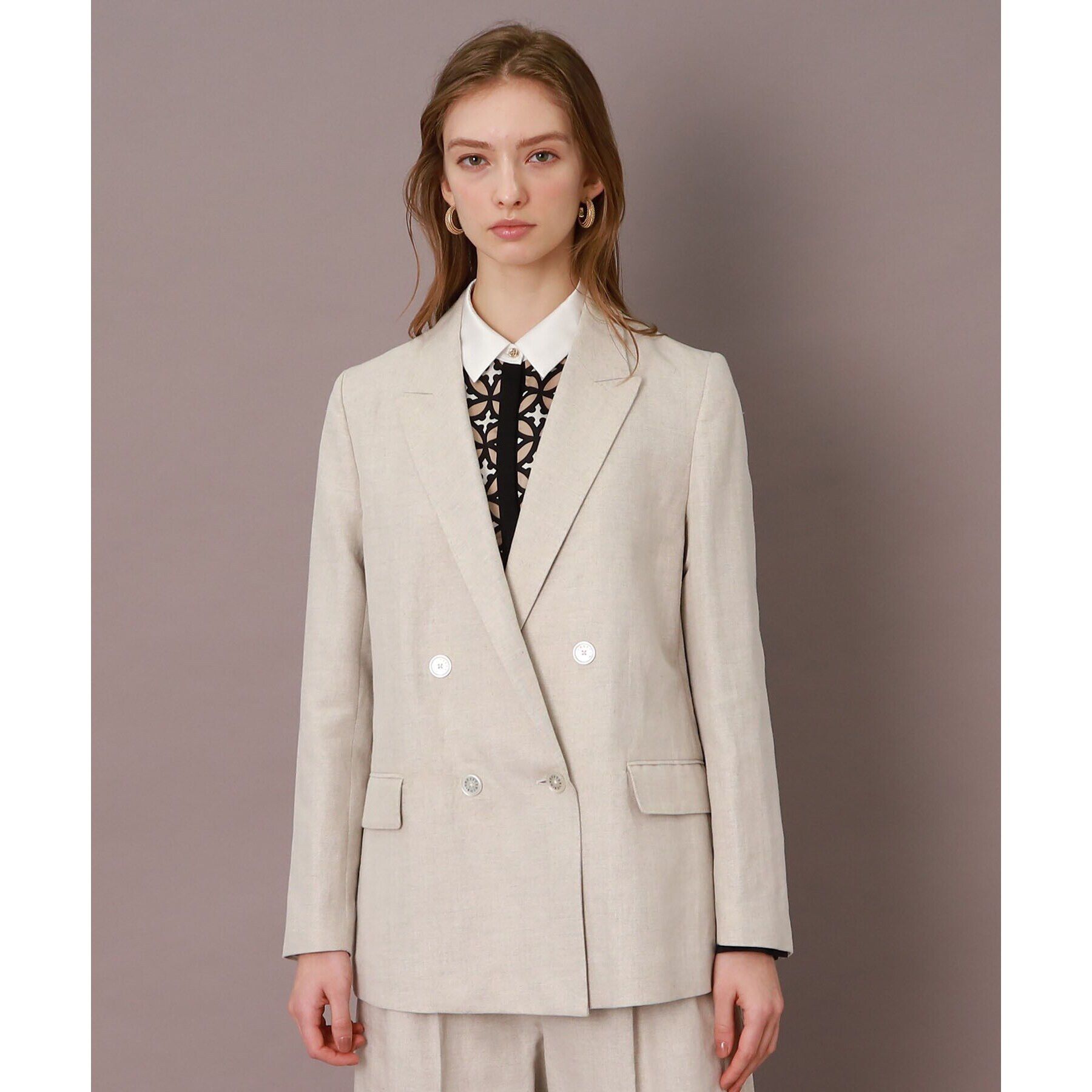 DRESSTERIOR「【CLASSY.5月号掲載】【セットアップ可】コットンリネンダブルジャケット」|テーラードジャケット|