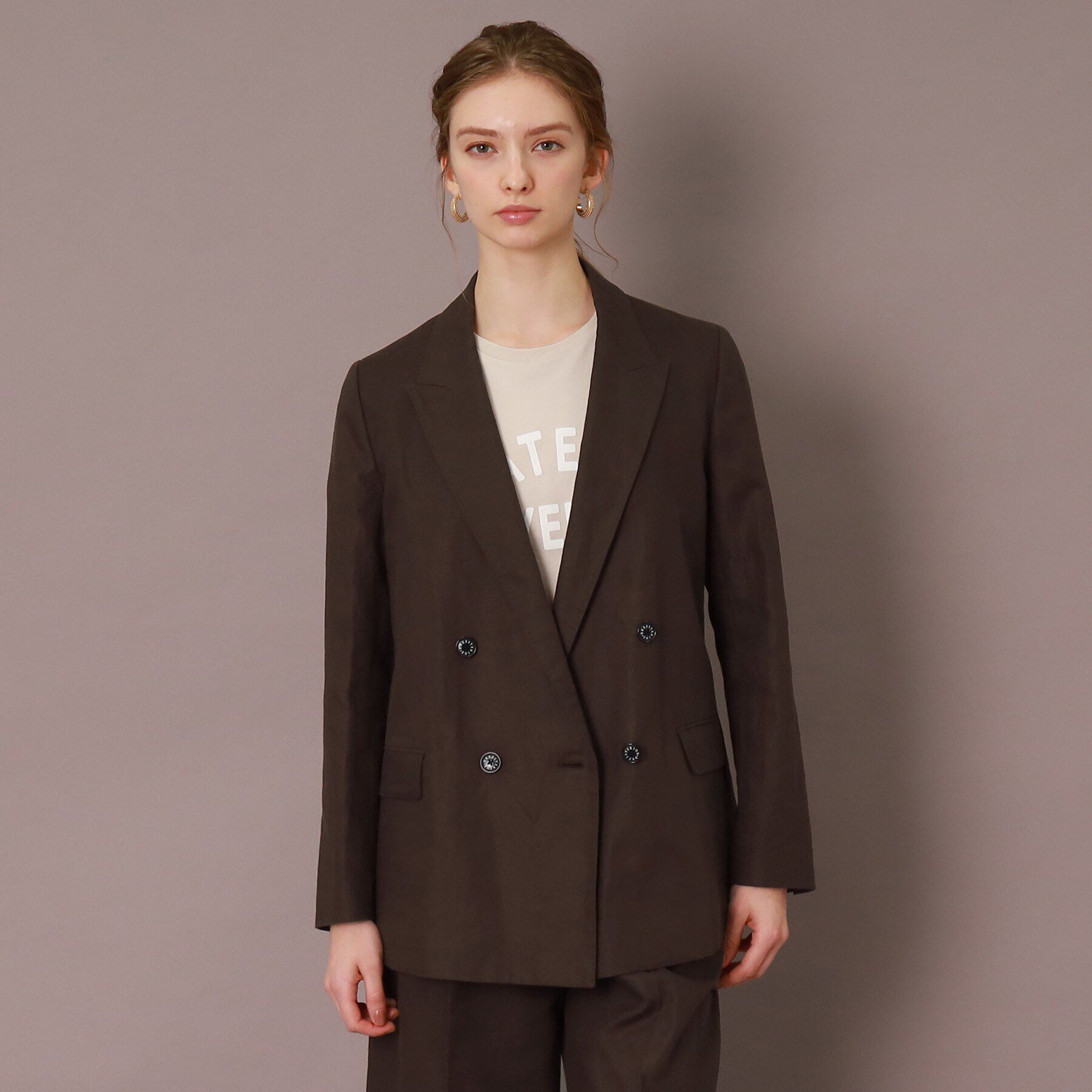 DRESSTERIOR「【CLASSY.5月号掲載】【セットアップ可】コットンリネンダブルジャケット」|テーラードジャケット|