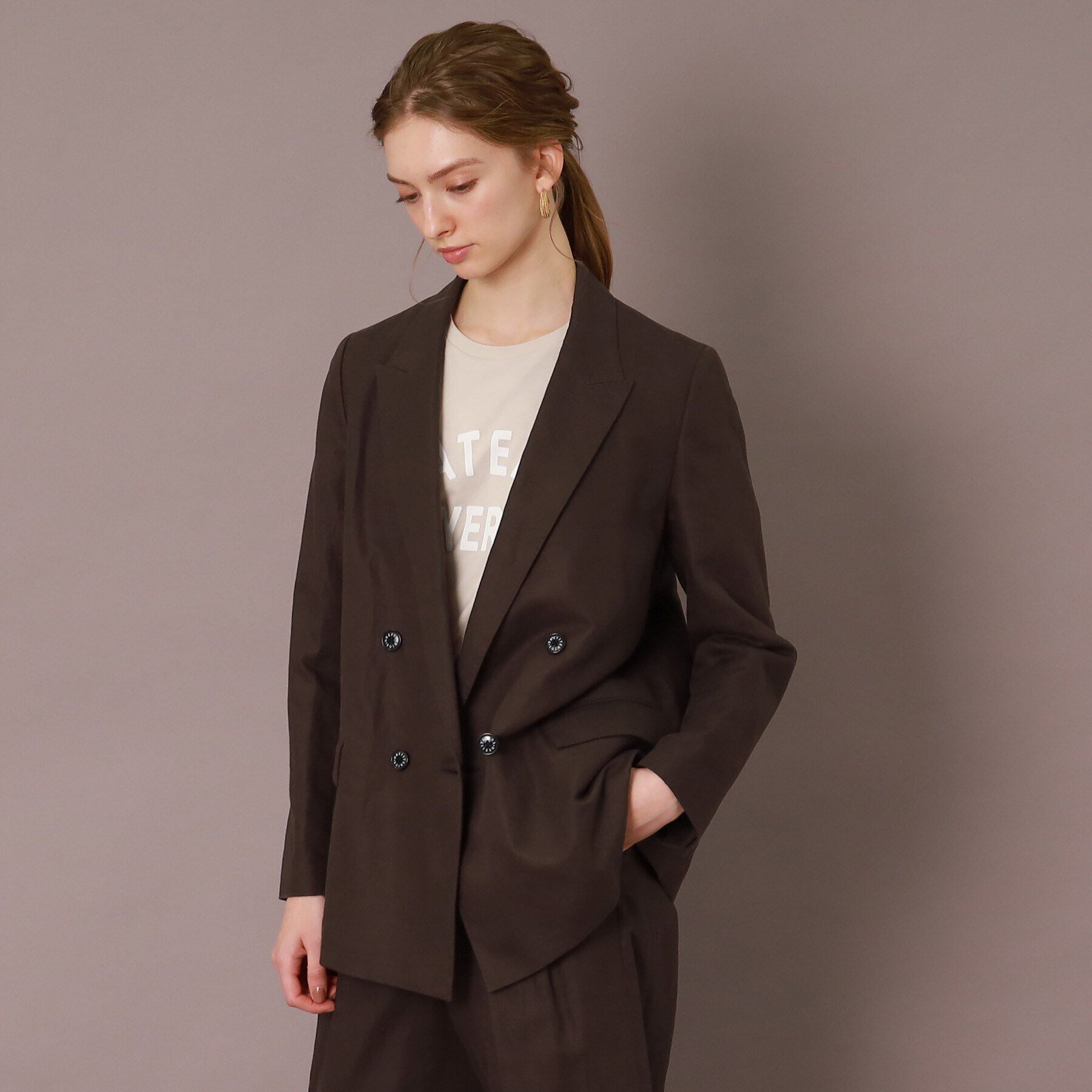 DRESSTERIOR「【CLASSY.5月号掲載】【セットアップ可】コットンリネンダブルジャケット」|テーラードジャケット|