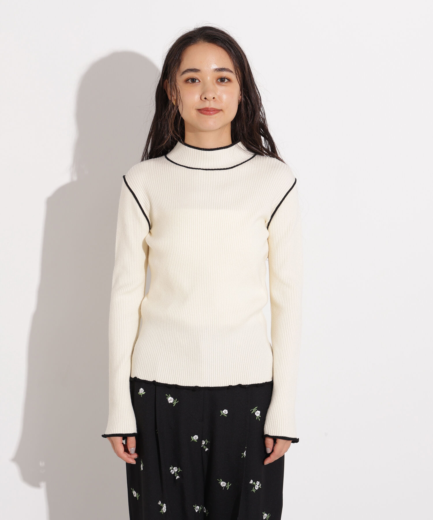  「ラインモックネックニット」|ニット・セーター|