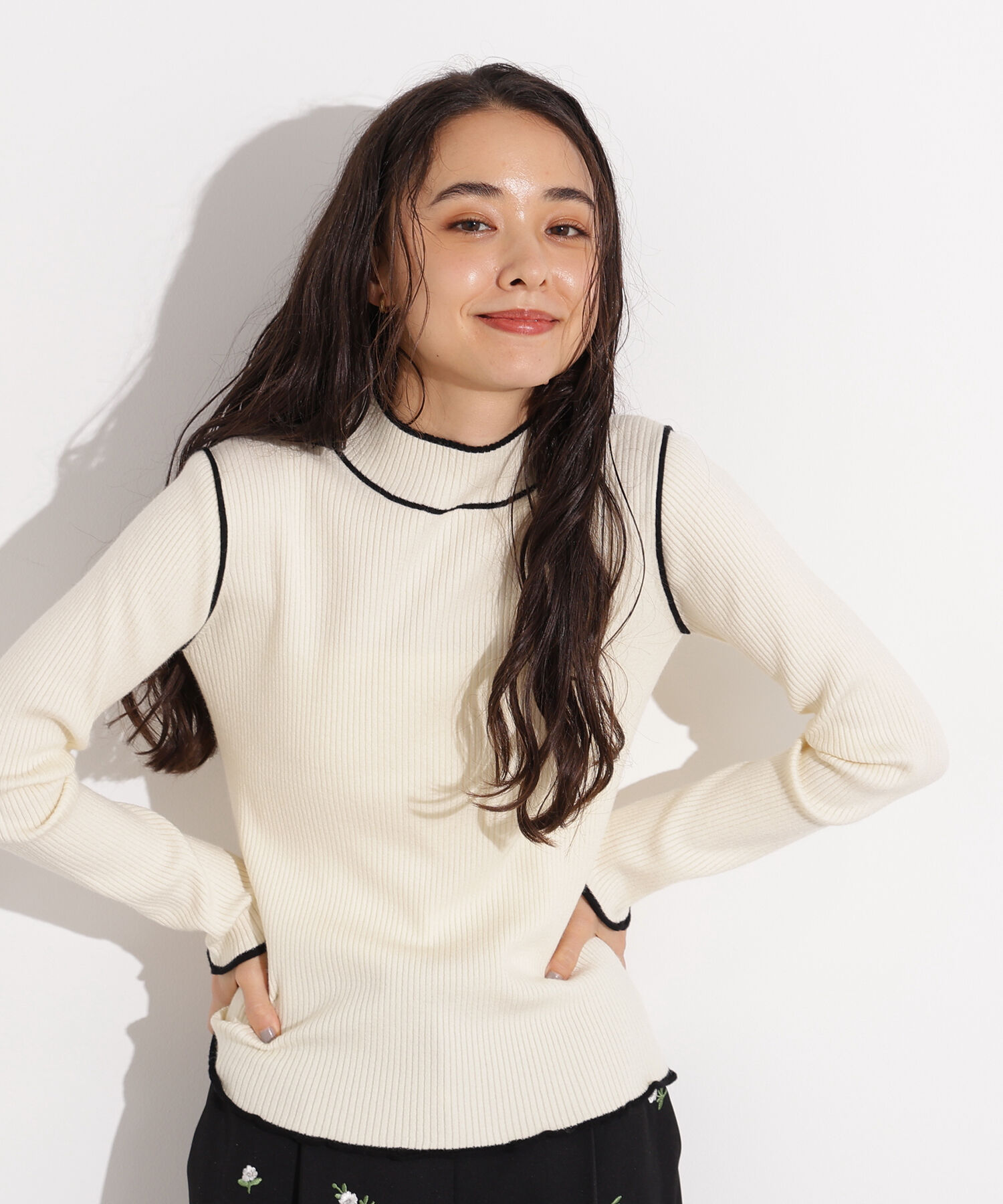  「ラインモックネックニット」|ニット・セーター|