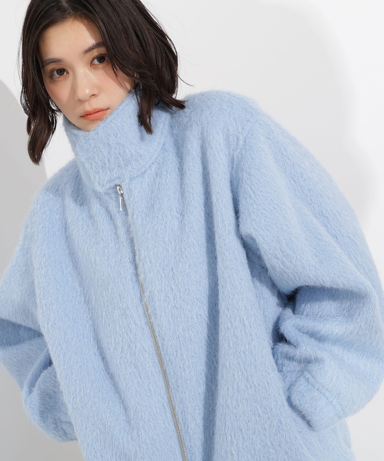  「スタンドネックシャギーブルゾン」|ブルゾン・スタジャン|