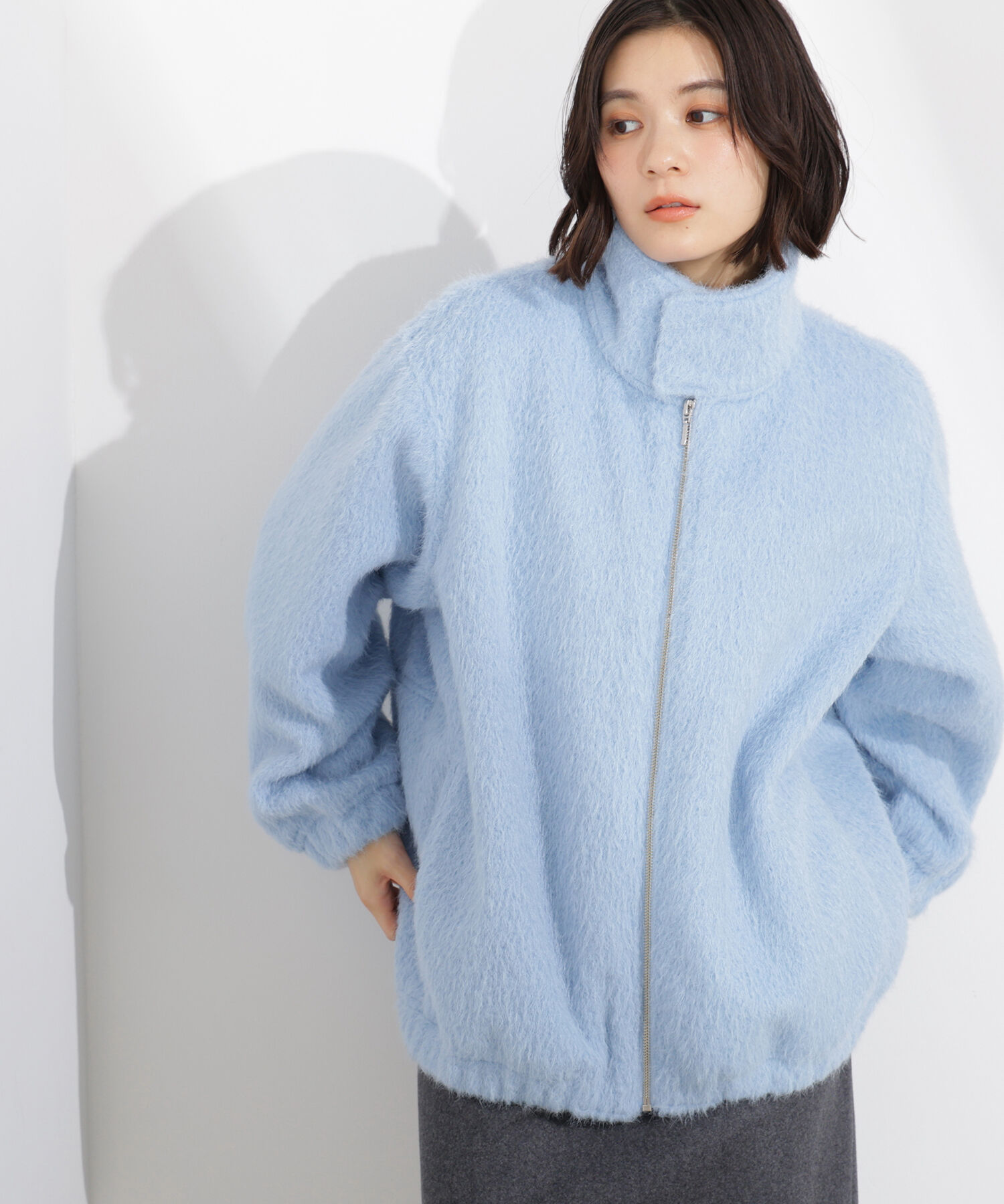  「スタンドネックシャギーブルゾン」|ブルゾン・スタジャン|