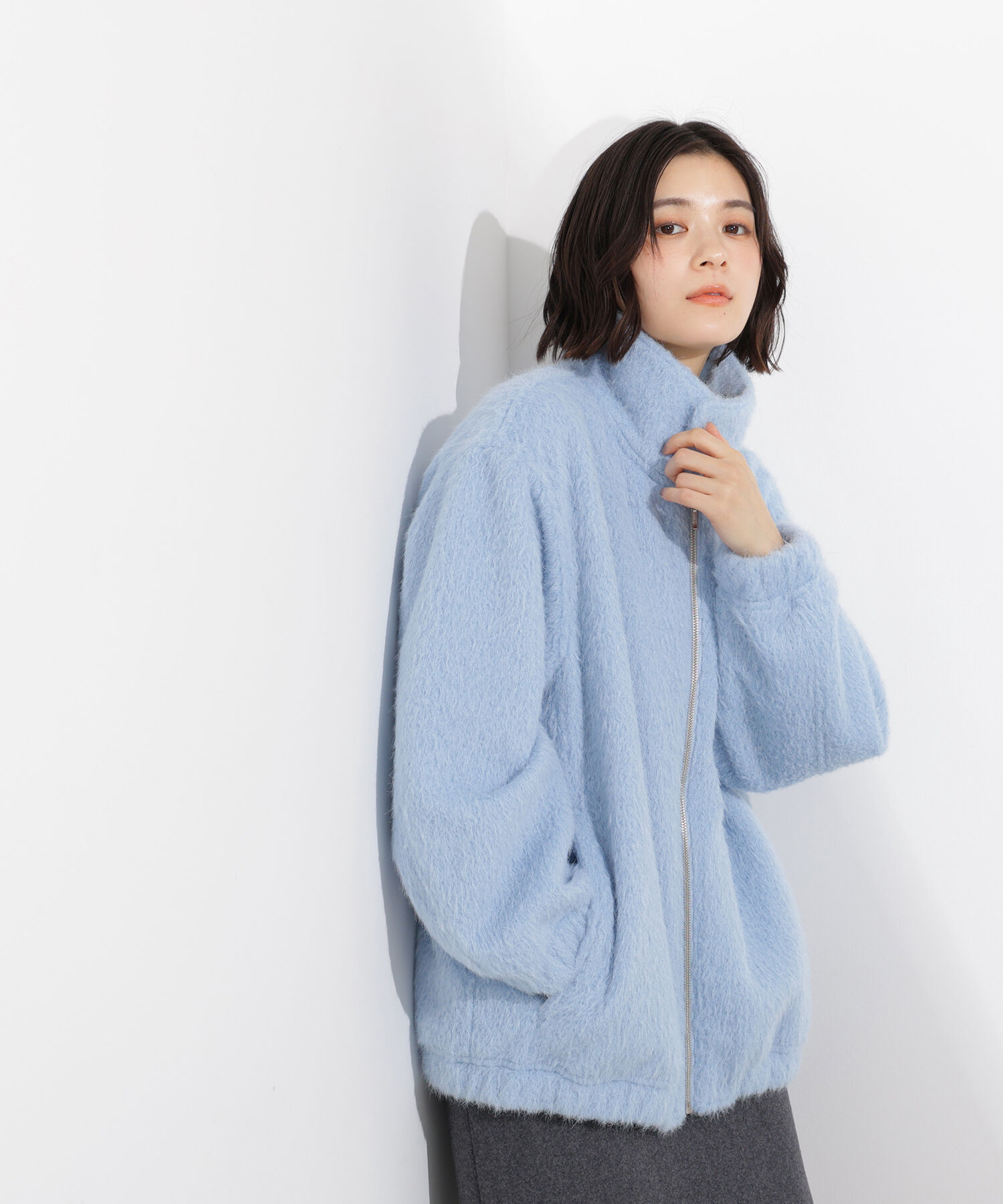  「スタンドネックシャギーブルゾン」|ブルゾン・スタジャン|