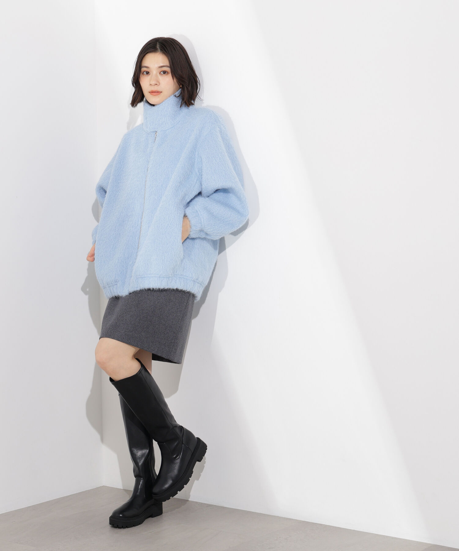  「スタンドネックシャギーブルゾン」|ブルゾン・スタジャン|