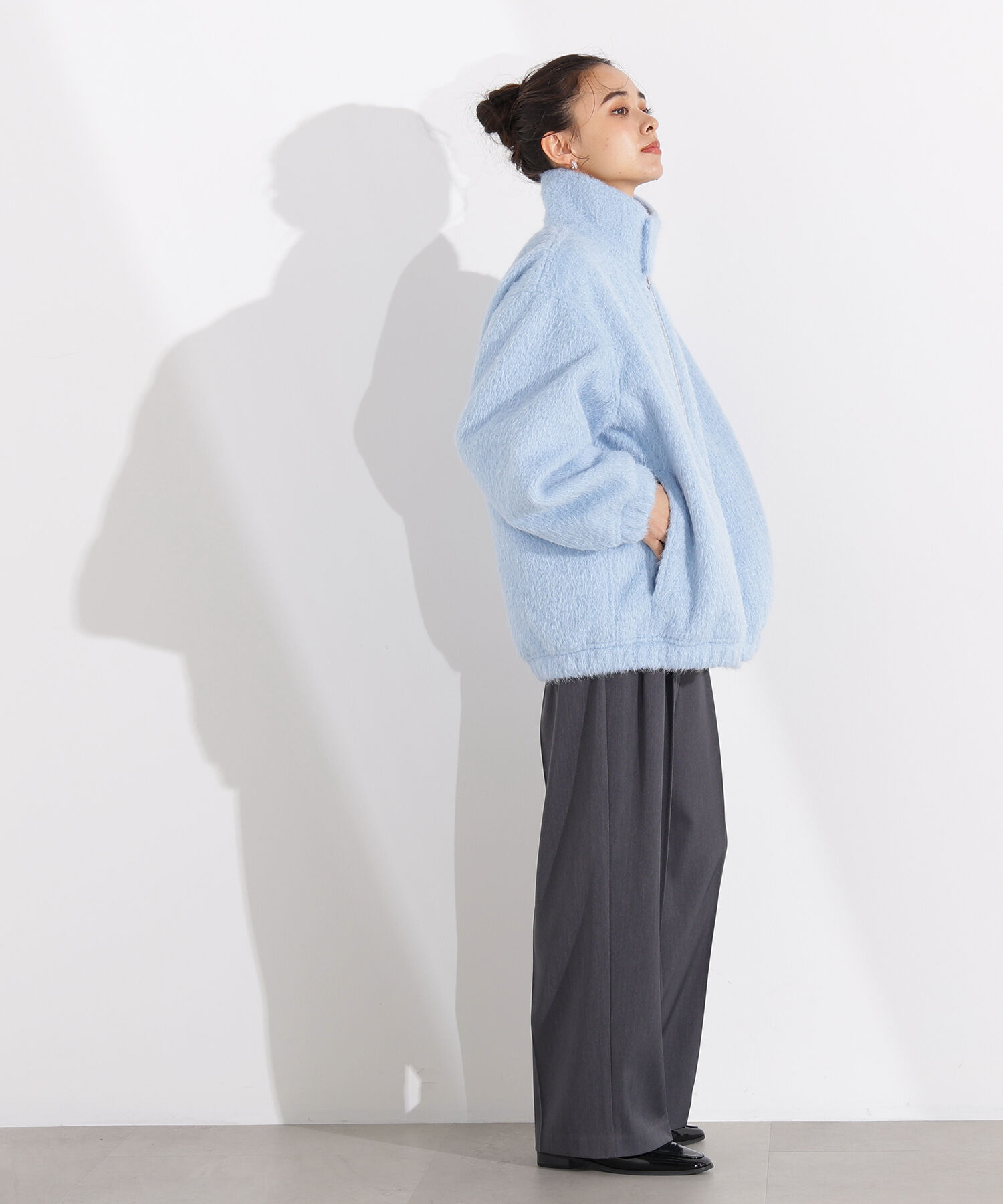  「スタンドネックシャギーブルゾン」|ブルゾン・スタジャン|