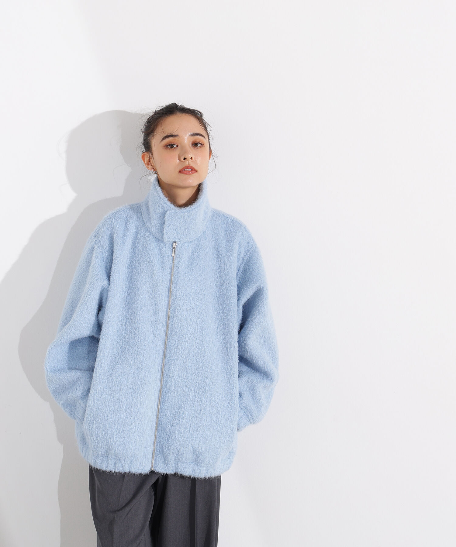  「スタンドネックシャギーブルゾン」|ブルゾン・スタジャン|