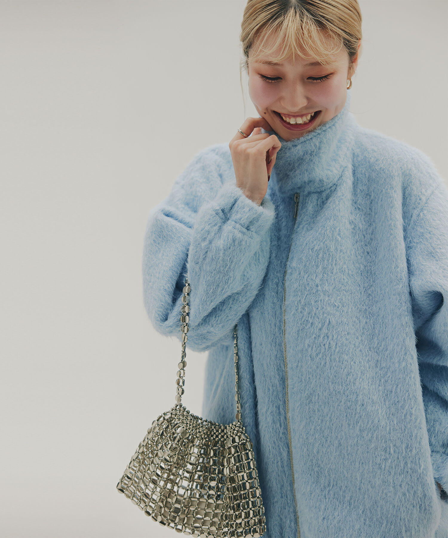  「スタンドネックシャギーブルゾン」|ブルゾン・スタジャン|