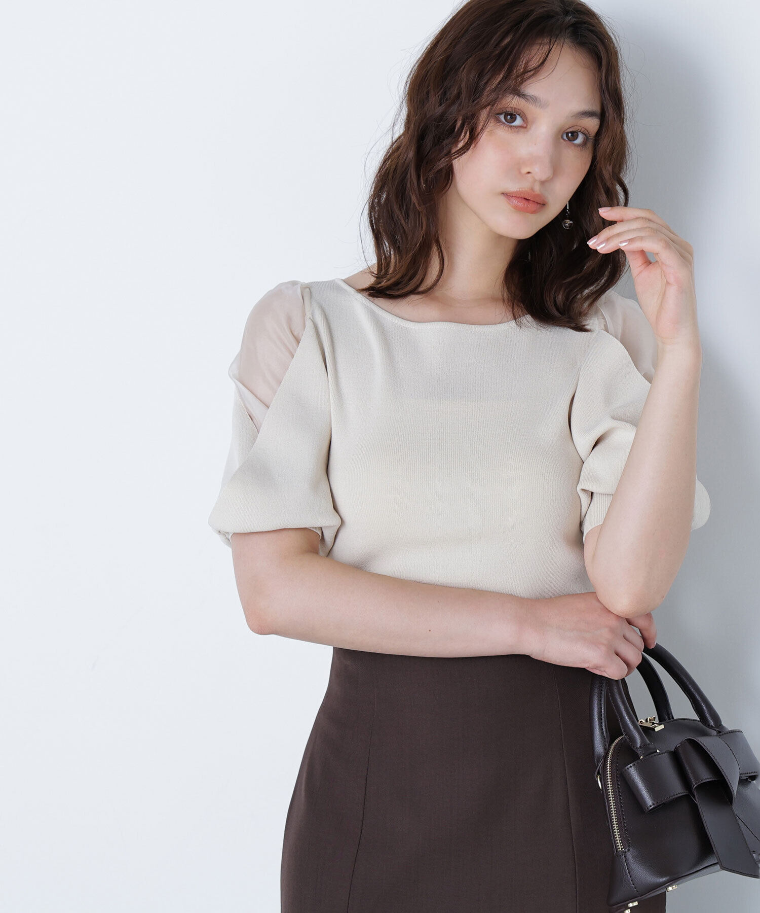  「シアーレイヤースリーブニット」|ニット・セーター|