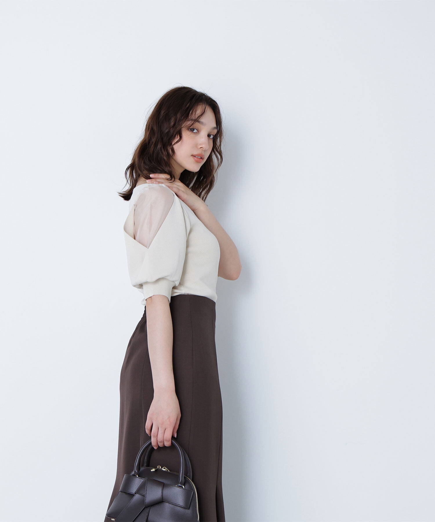  「シアーレイヤースリーブニット」|ニット・セーター|