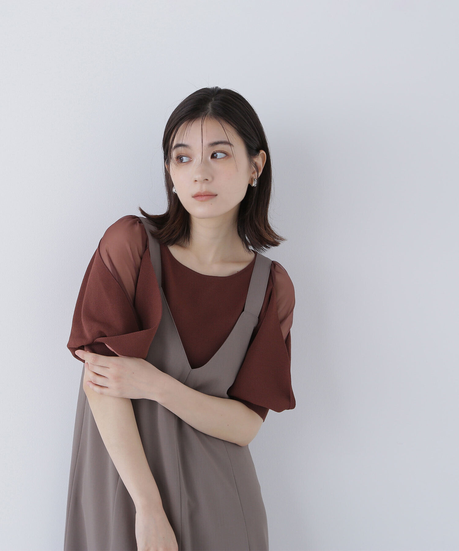  「シアーレイヤースリーブニット」|ニット・セーター|