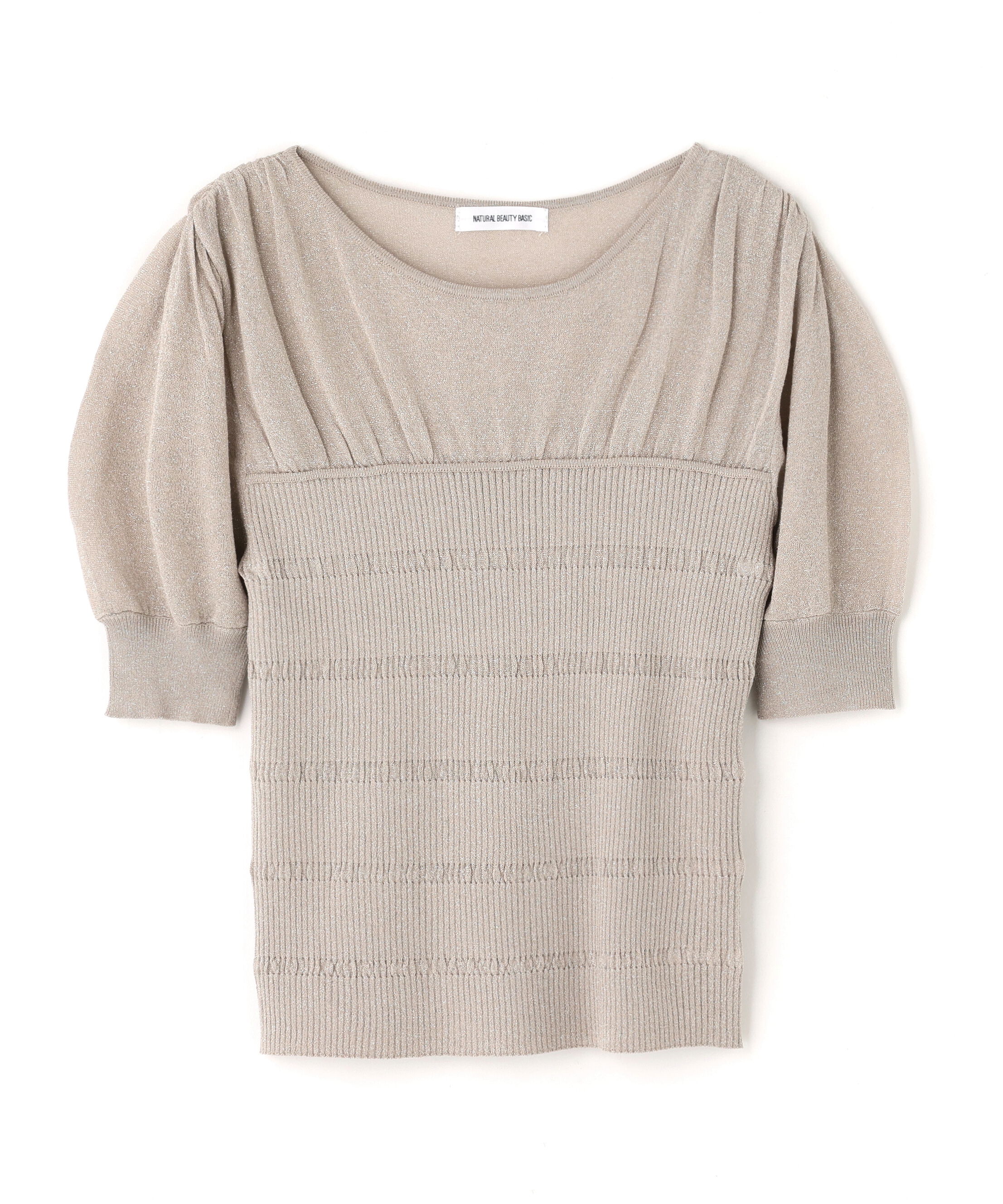  「切替ラメリブニット」|ニット・セーター|